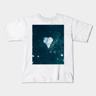 Heart of Winter - Abstract aerial view of Icebergs in the arctic Ocean Kids T-Shirt